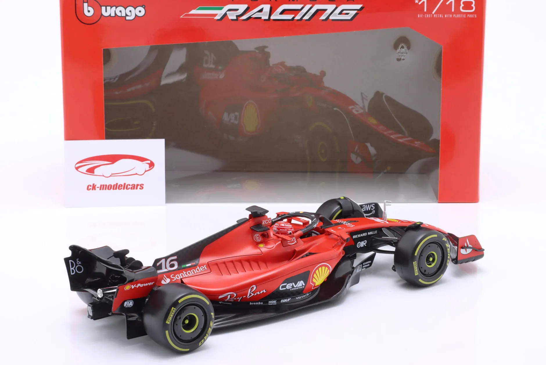 Charles Leclerc Ferrari SF-23 #16 Formel 1 2023 1:18 Bburago