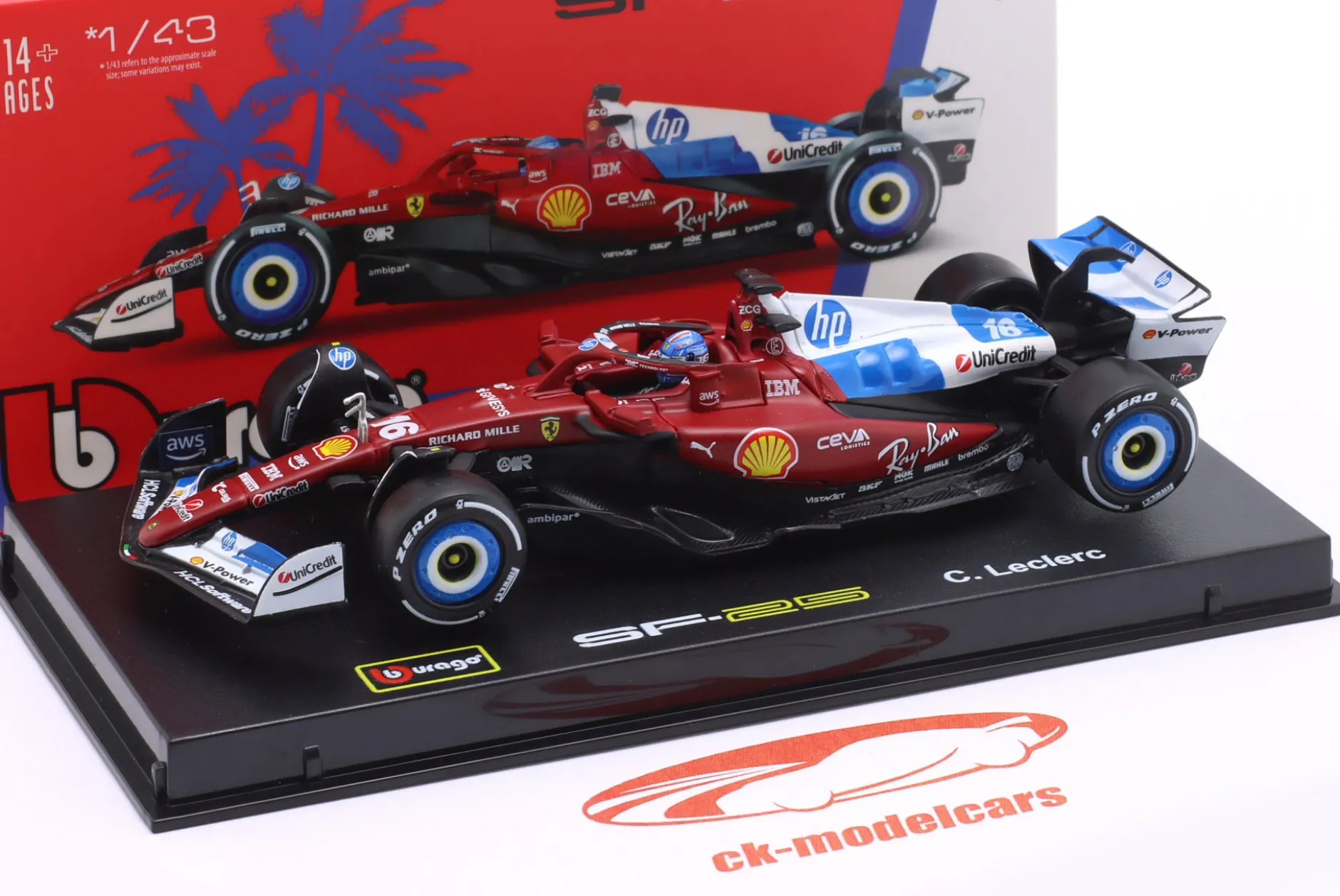 Charles Leclerc Ferrari SF-25 #16 7th Miami GP Formel 1 2025 1:43 Bburago