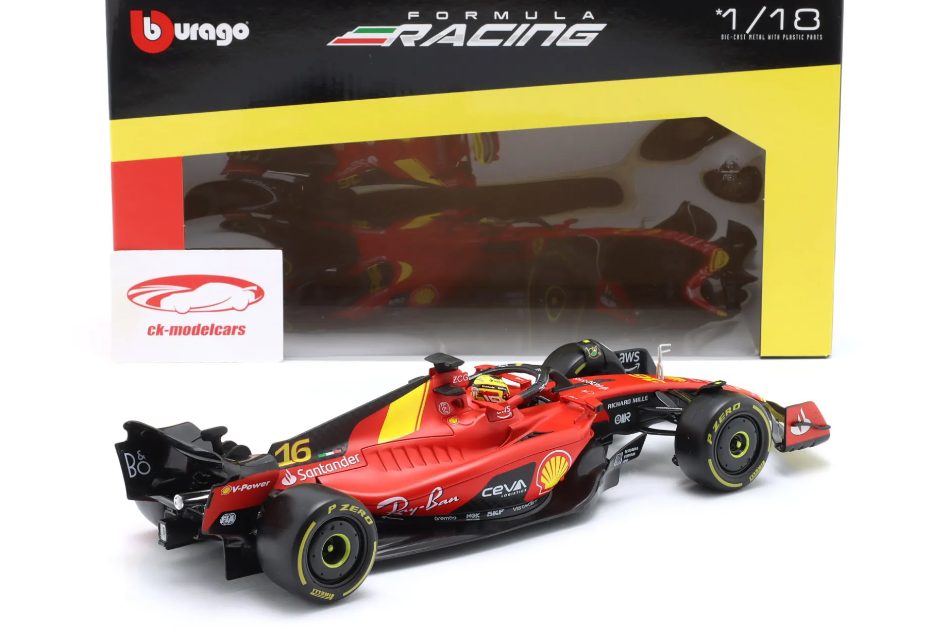 Charles Leclerc Ferrari SF-23 #16 4th Italien GP Formel 1 2023 1:18 Bburago