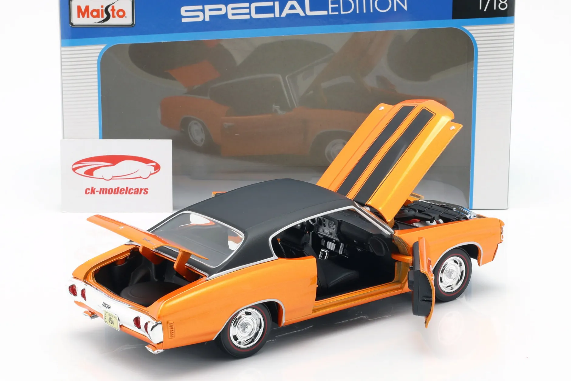 Chevrolet Chevelle SS 454 Sport Coupe 1971 orange metallic / schwarz 1:18 Maisto