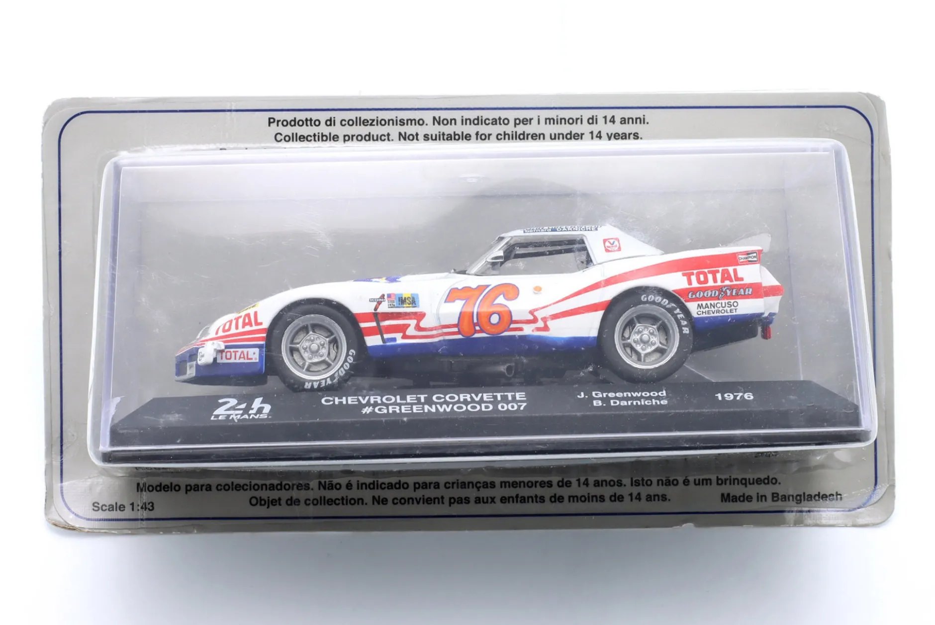Chevrolet Corvette #76 24h LeMans 1976 Greenwood, Darniche 1:43 Altaya