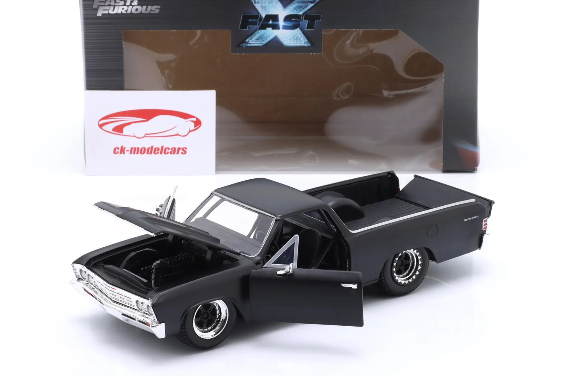 Chevrolet El Camino 1967 Fast X (Fast & Furious 10) 1:24 mattschwarz Jada Toys