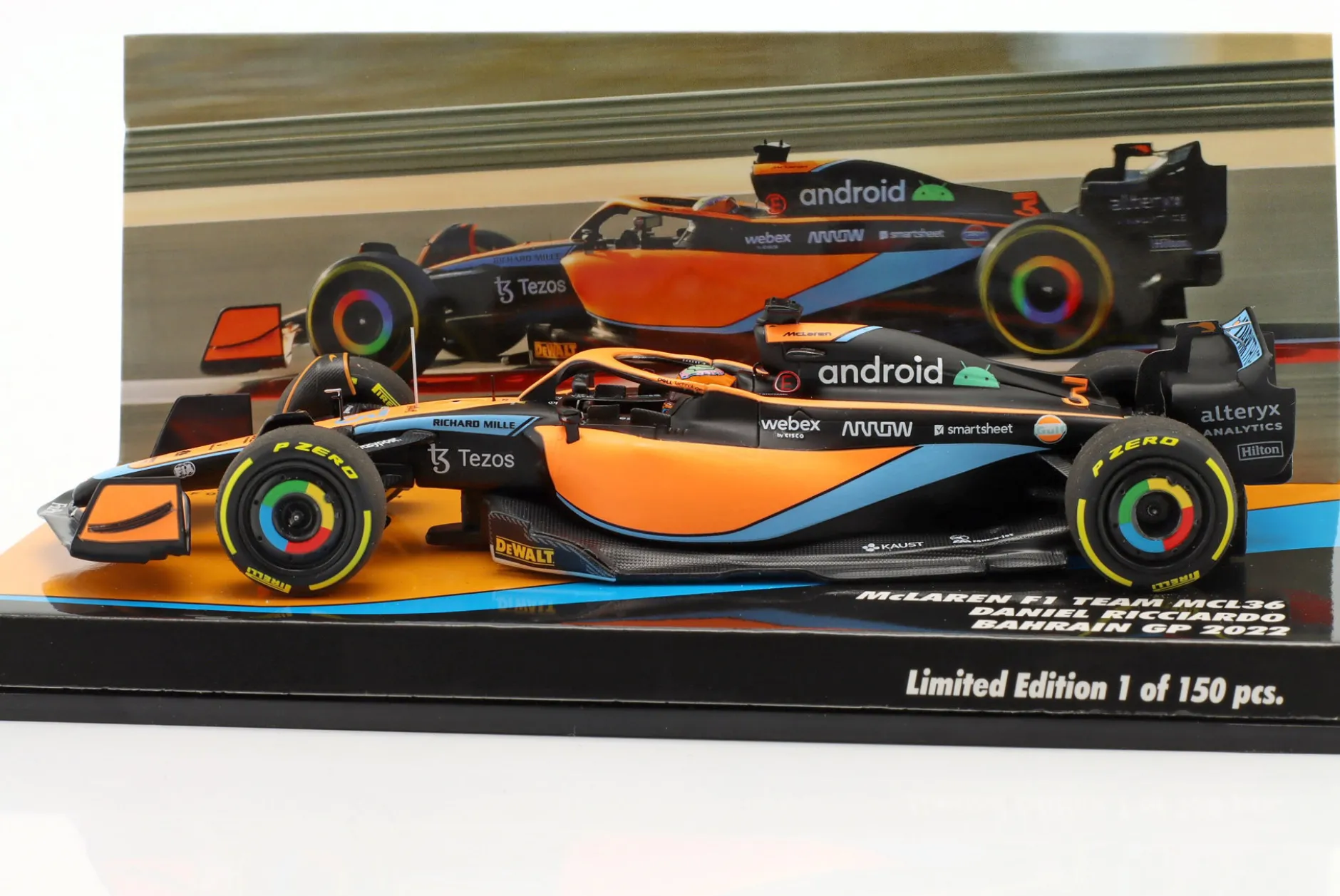 Daniel Ricciardo McLaren MCL36 #3 Bahrain GP Formel 1 2022 1:43 Minichamps