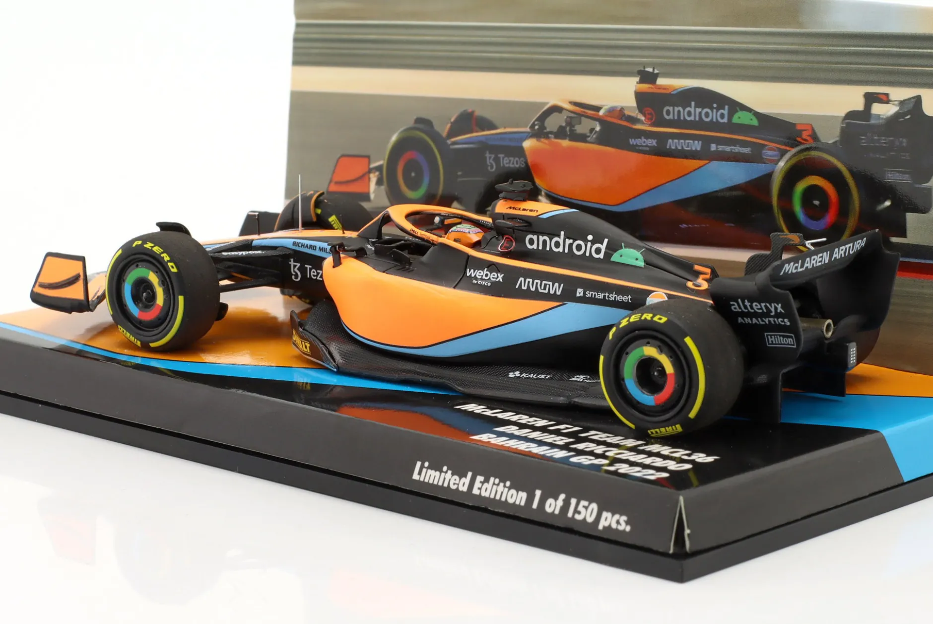 Daniel Ricciardo McLaren MCL36 #3 Bahrain GP Formel 1 2022 1:43 Minichamps