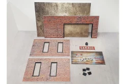 Diorama-Bausatz Backstein Garagen Set mehrfarbiges Rolltor 1:18 Dioramatoys