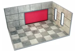Diorama-Bausatz Garagen Set mit Fliesen Maßstab 1:18 Dioramatoys