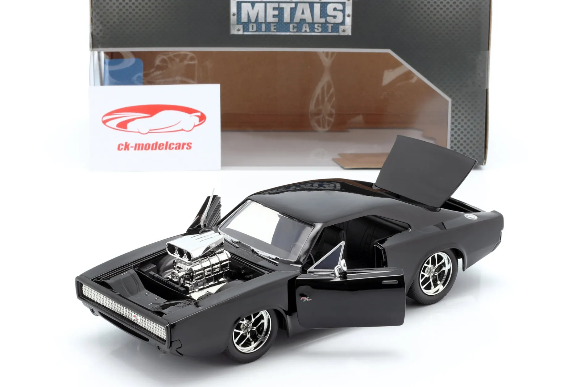 Dodge Charger R/T Baujahr 1970 Fast and Furious 7 2015 schwarz 1:24 Jada Toys