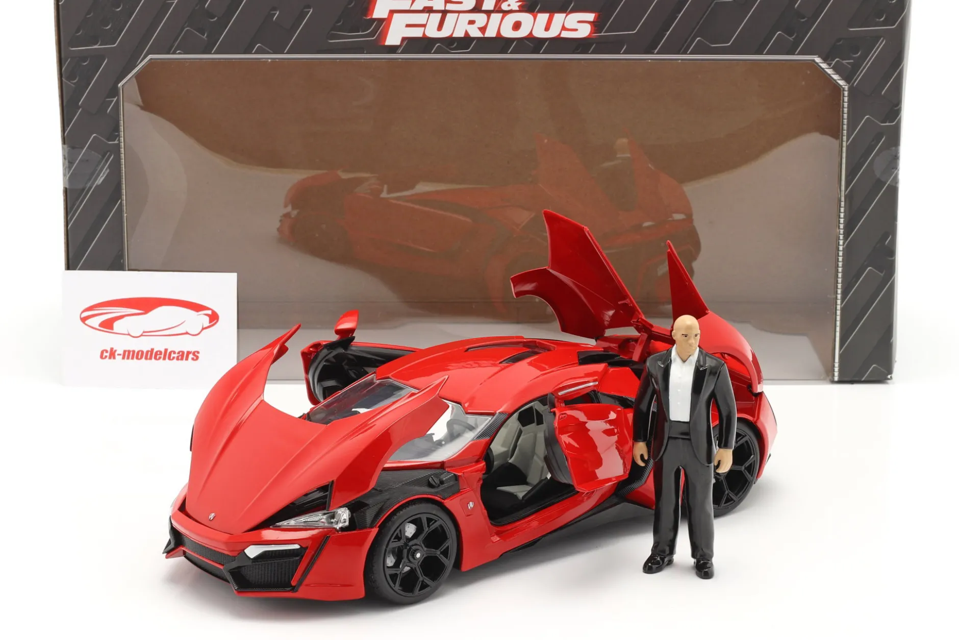 Dom's Lykan Hypersport 2014 Fast & Furious 7 (2015) mit Figur 1:18 Jada Toys