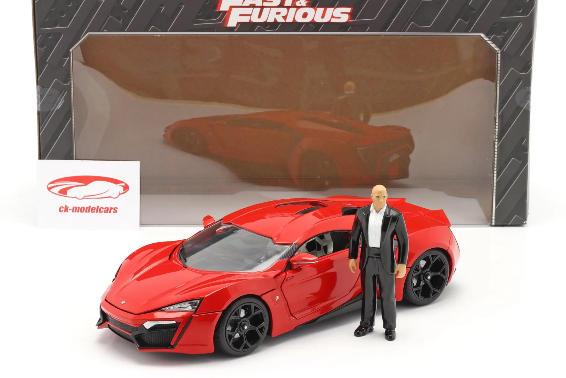 Dom's Lykan Hypersport 2014 Fast & Furious 7 (2015) mit Figur 1:18 Jada Toys