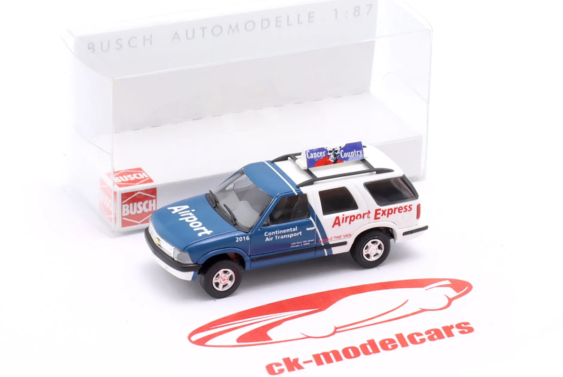 Einsatzfahrzeug Airport Express Chicago 2016 dunkelblau / weiß 1:87 Busch