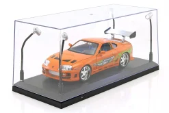 Einzelvitrine mit 4 beweglichen LED-Lampen für Modellautos im Maßstab 1:18 Triple9