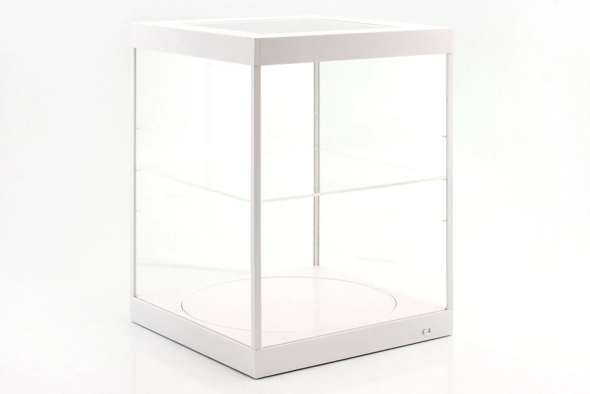 Einzelvitrine mit LED-Beleuchtung und Drehteller für Modellautos im Maßstab 1:18 weiß Triple9
