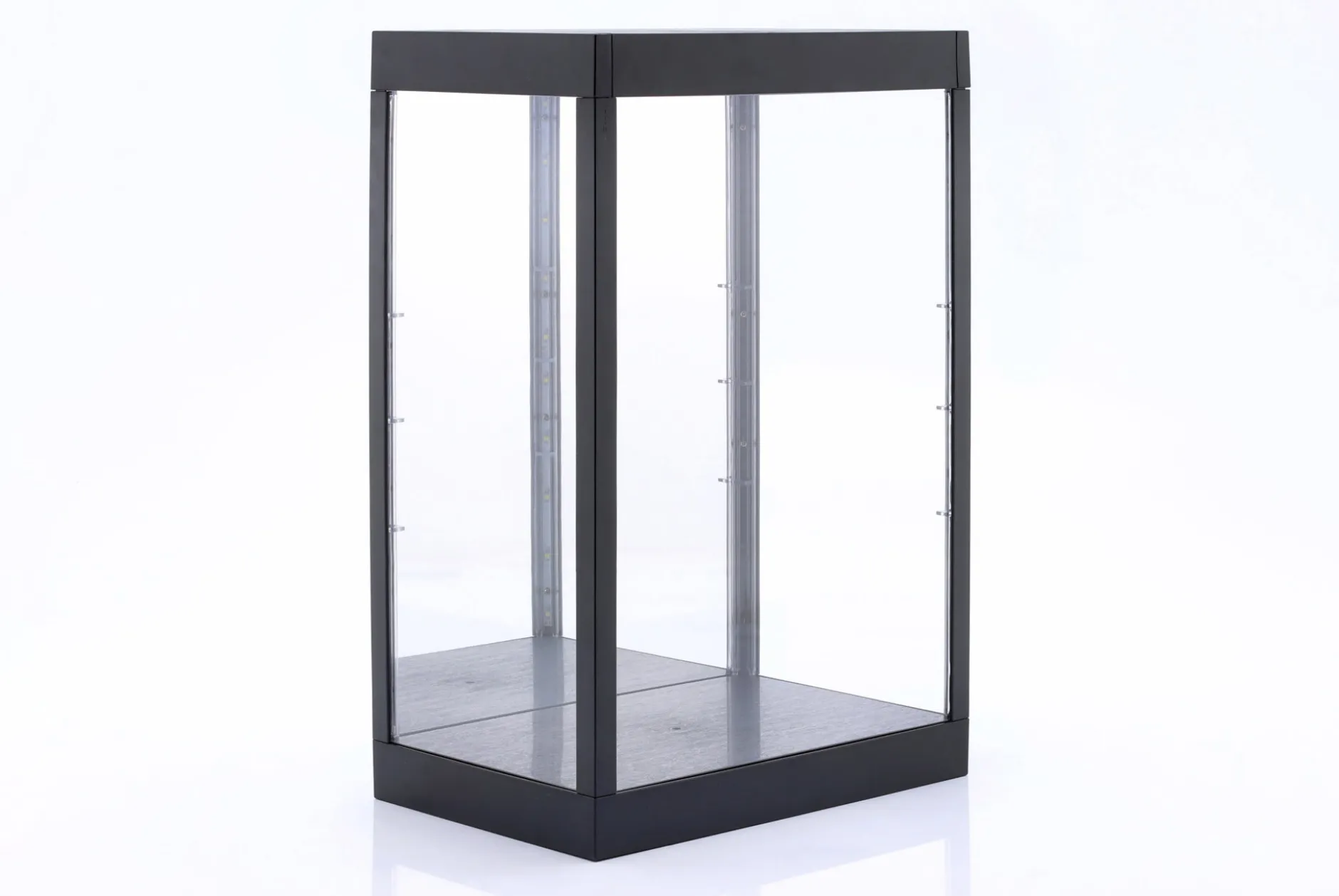 Einzelvitrine mit LED-Beleuchtung und Spiegel für Figuren Maßstab 1:6 schwarz Triple9