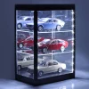 Einzelvitrine mit LED-Beleuchtung und Spiegel für Maßstab 1:18, 1:24, 1:43 schwarz Triple9