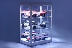 Einzelvitrine mit LED-Beleuchtung und Spiegel für Maßstab 1:18, 1:24, 1:43 weiß Triple9