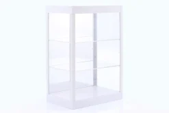 Einzelvitrine mit LED-Beleuchtung und Spiegel für Maßstab 1:18, 1:24, 1:43 weiß Triple9