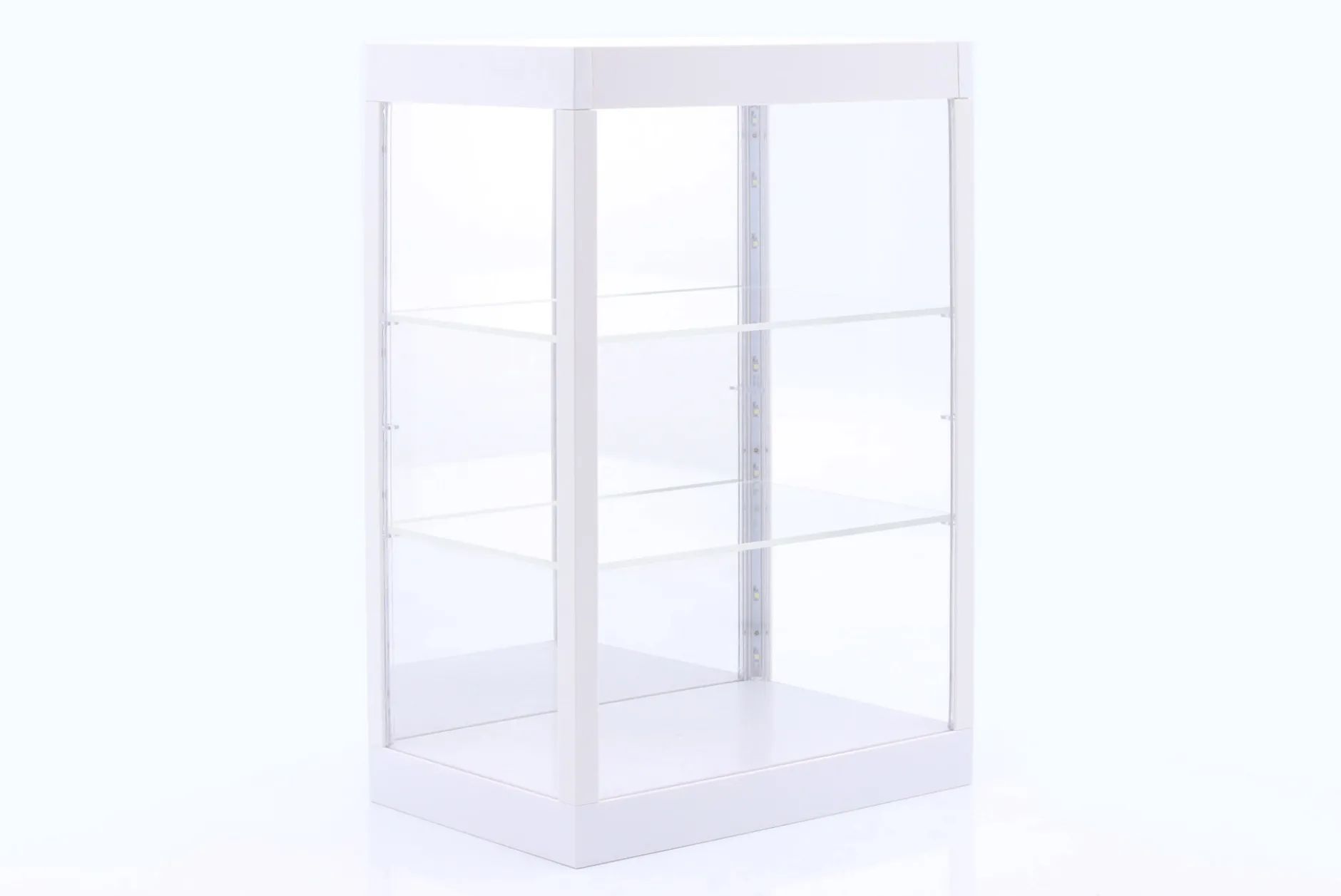 Einzelvitrine mit LED-Beleuchtung und Spiegel für Maßstab 1:18, 1:24, 1:43 weiß Triple9