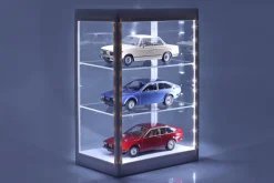 Einzelvitrine mit LED-Beleuchtung für Maßstab 1:18, 1:24, 1:43 weiß Triple9