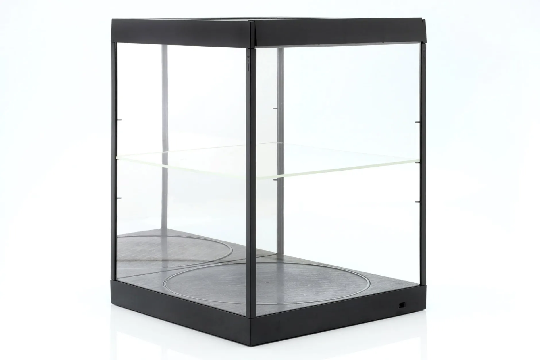 Einzelvitrine mit LED-Beleuchtung, Spiegel und Drehteller für Maßstab 1:18 schwarz Triple9