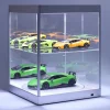 Einzelvitrine mit LED-Beleuchtung, Spiegel und Drehteller für Maßstab 1:18 silber Triple9