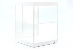 Einzelvitrine mit LED-Beleuchtung, Spiegel und Drehteller für Maßstab 1:18 weiß Triple9