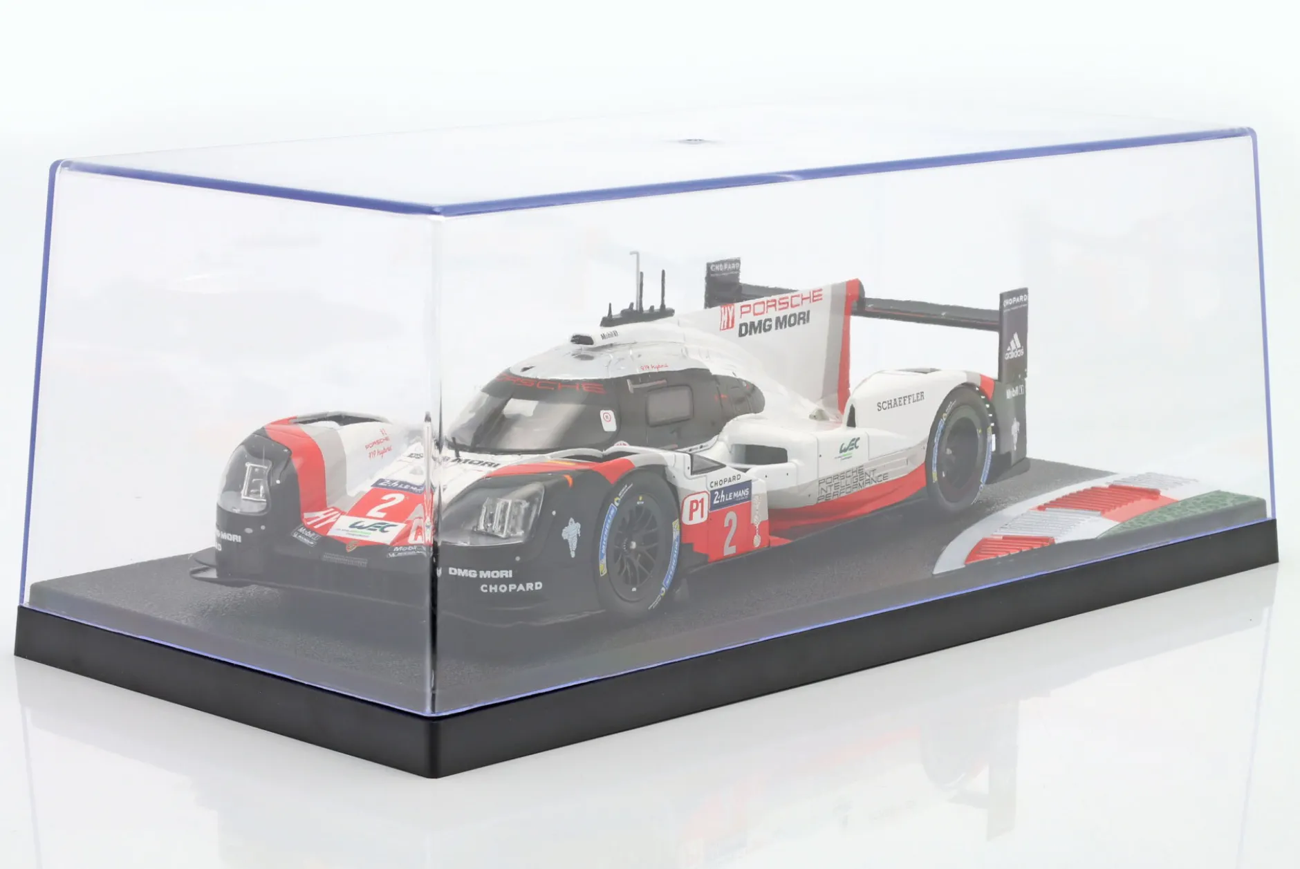 Einzelvitrine mit Rennstrecke und Curb Maßstab 1:18 Triple9