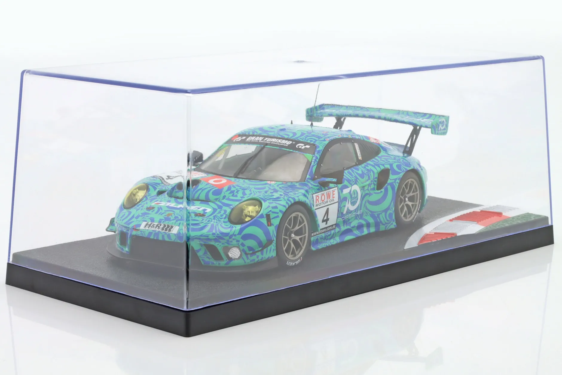 Einzelvitrine mit Rennstrecke und Curb Maßstab 1:18 Triple9