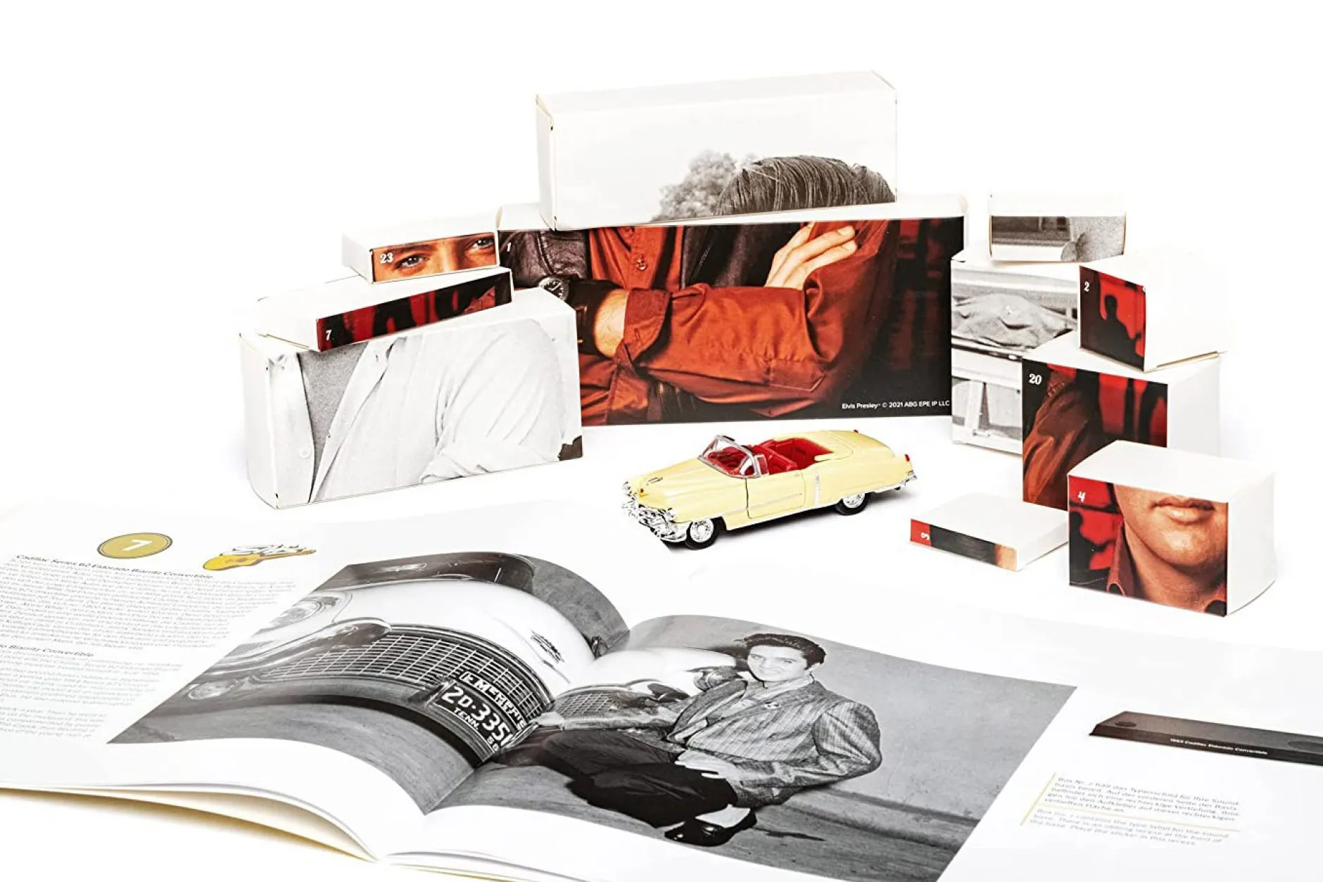 Elvis Presley Adventskalender: Cadillac Eldorado 1953 gelb 1:37 Franzis
