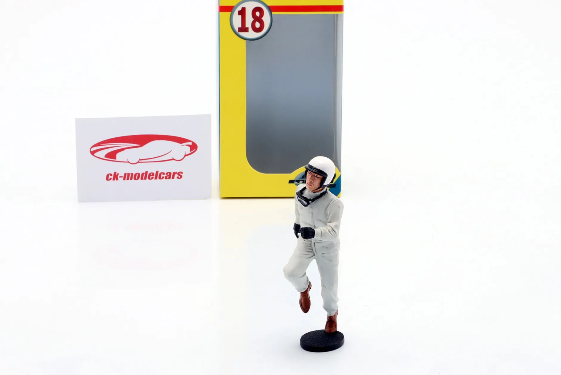 Fahrerfigur weißer Helm LeMans-Start 1960/1970er Jahre 1:18 LeMansMiniatures