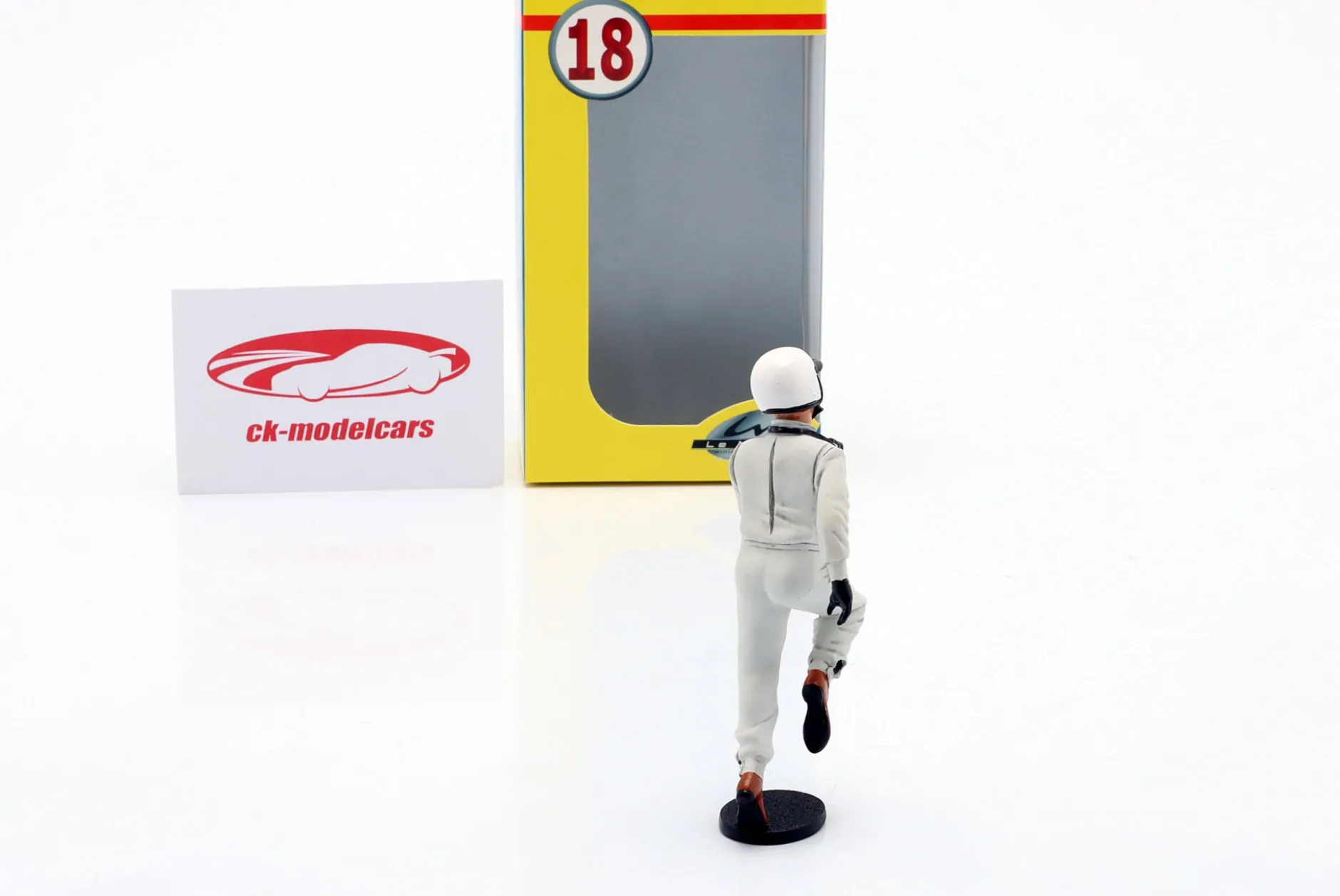 Fahrerfigur weißer Helm LeMans-Start 1960/1970er Jahre 1:18 LeMansMiniatures