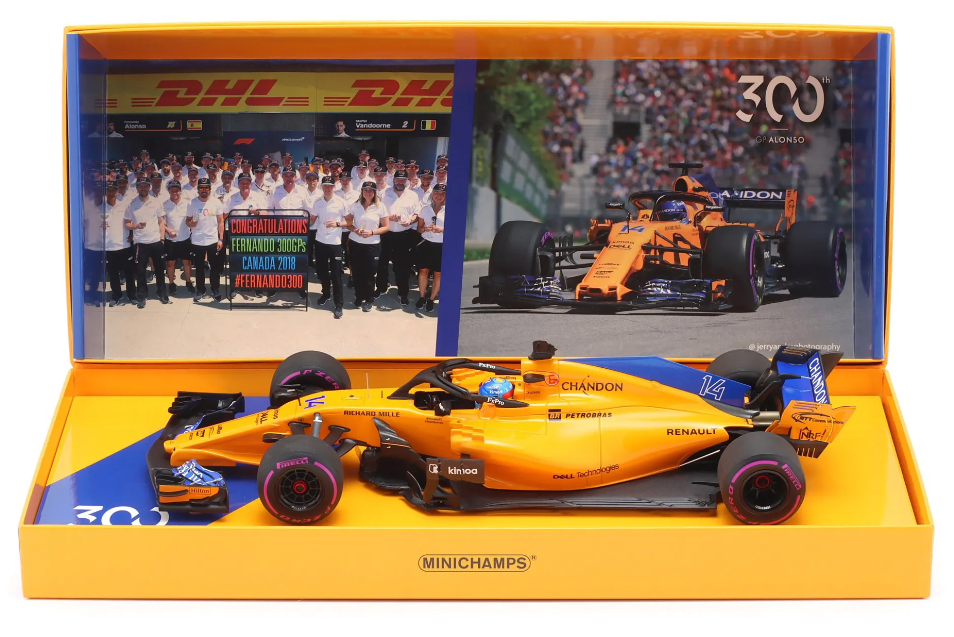 F. Alonso McLaren MCL33 #14 300th F1 GP Kanada Formel 1 2018 1:18 Minichamps