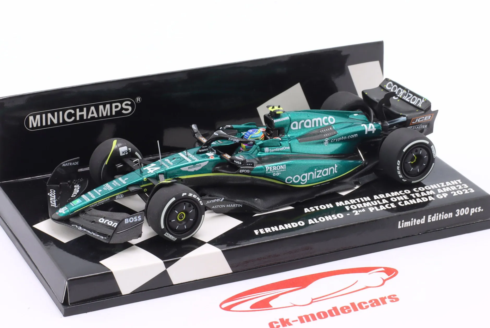 Fernando Alonso Aston Martin AMR23 #14 2nd Kanada GP Formel 1 2023 1:43 Minichamps