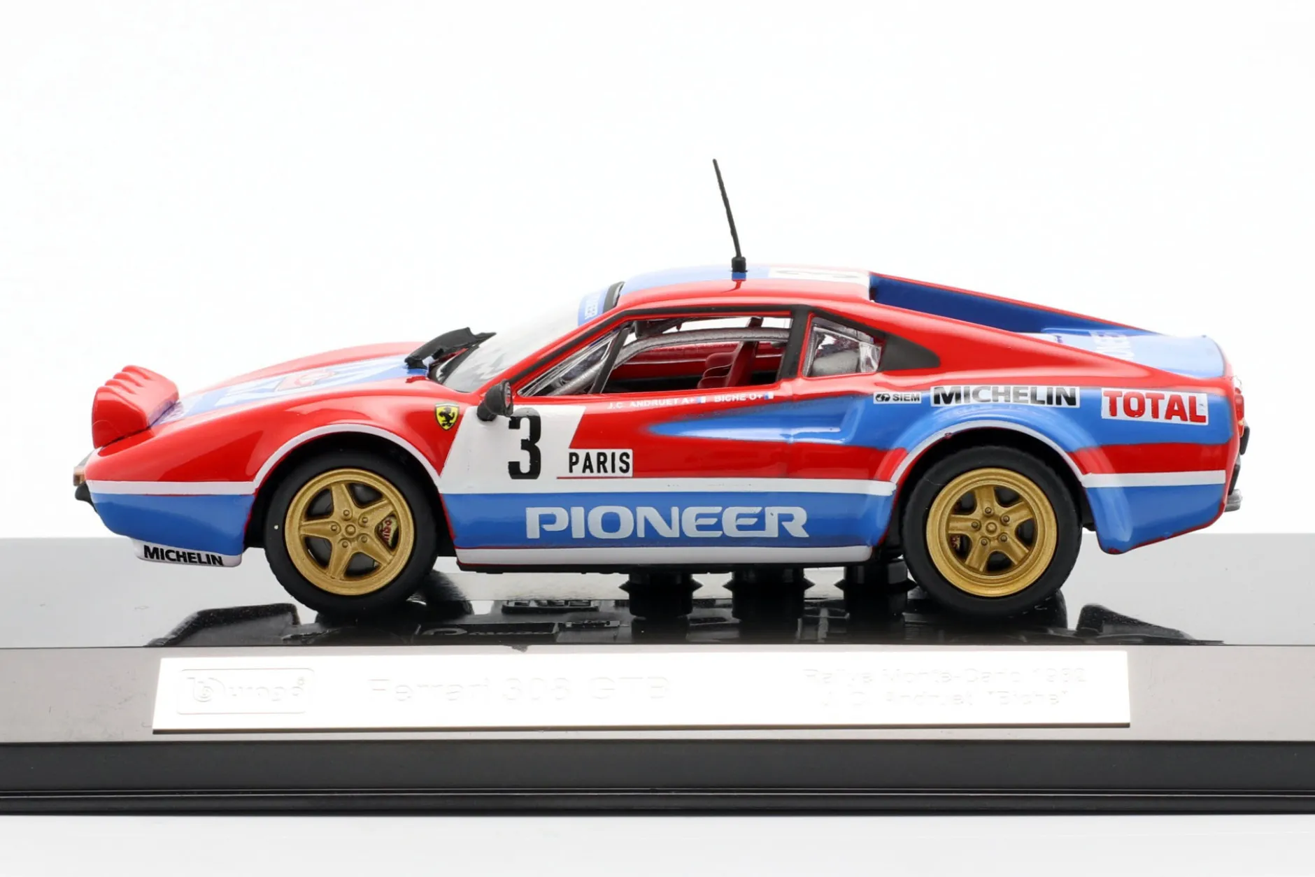 Ferrari 308 GTB #3 Rallye Monte Carlo 1982 Andruet, Biche 1:43 Bburago