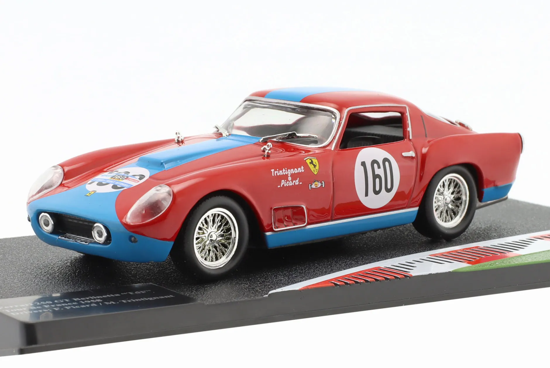 Ferrari 250 GT #160 2nd Rallye Tour de France 1958 Trintignant, Picard 1:43 Altaya