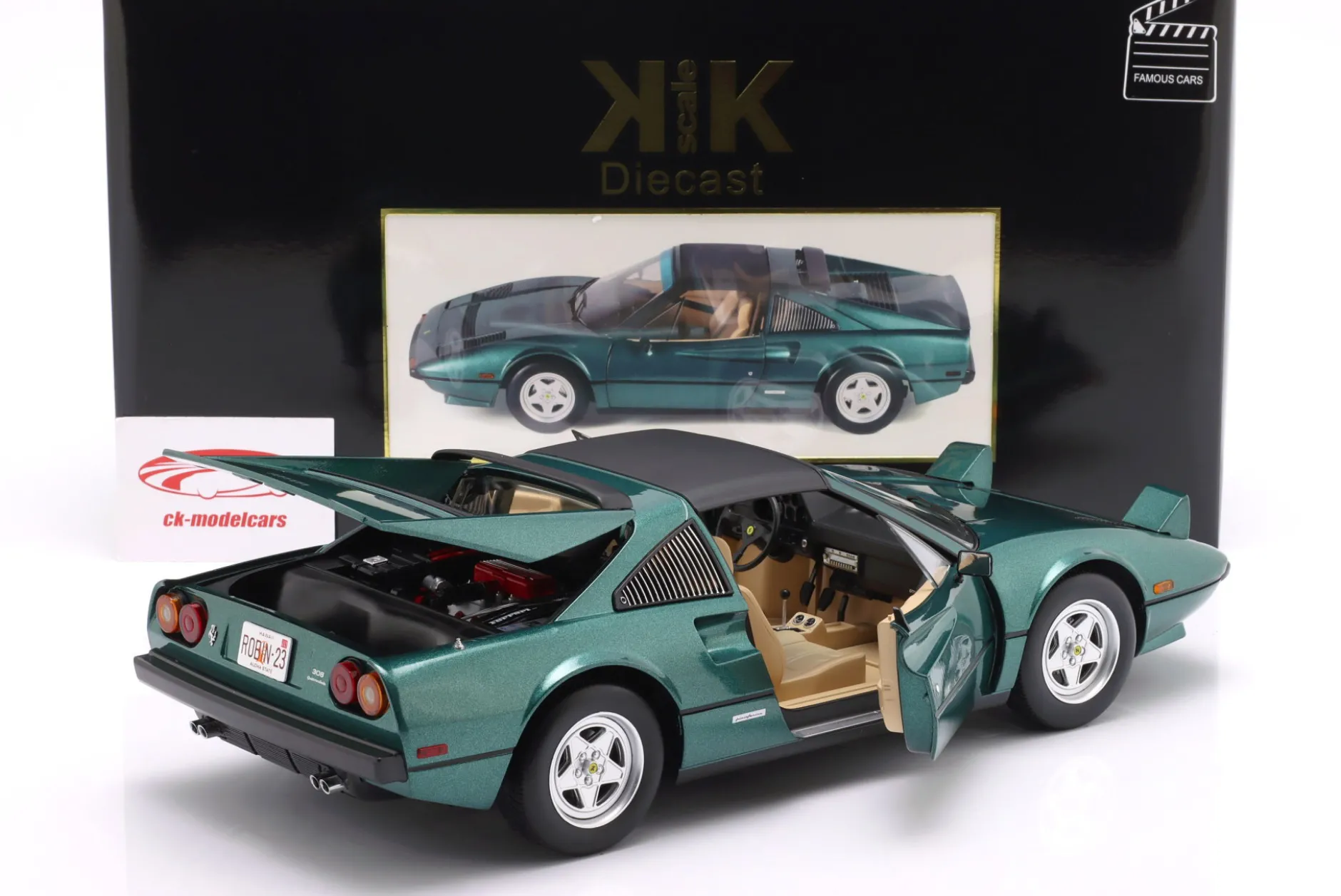Ferrari 308 GTS QV US-Version 1982 (TV-Serie Magnum) grün metallic 1:12 KK-Scale