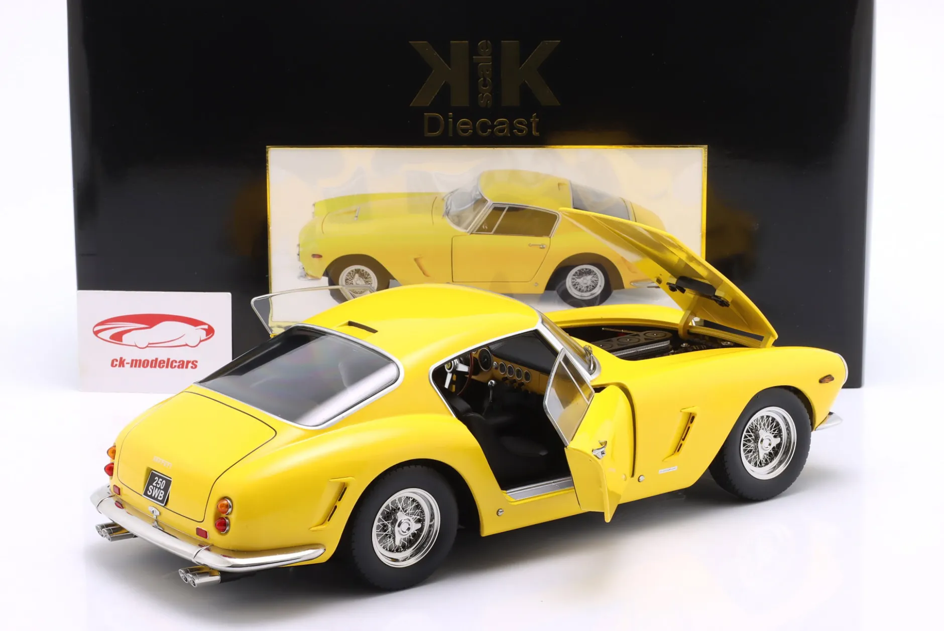 Ferrari 250 GT SWB Passo Corto Baujahr 1961 gelb 1:12 KK-Scale