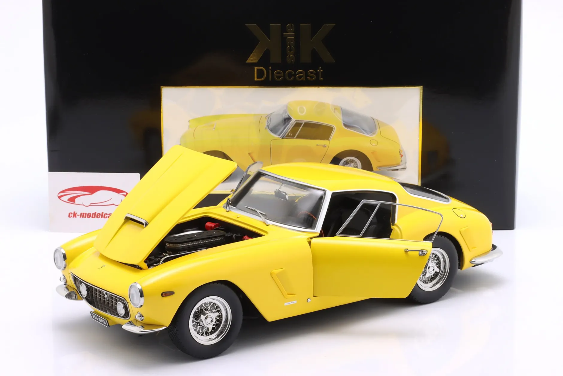 Ferrari 250 GT SWB Passo Corto Baujahr 1961 gelb 1:12 KK-Scale