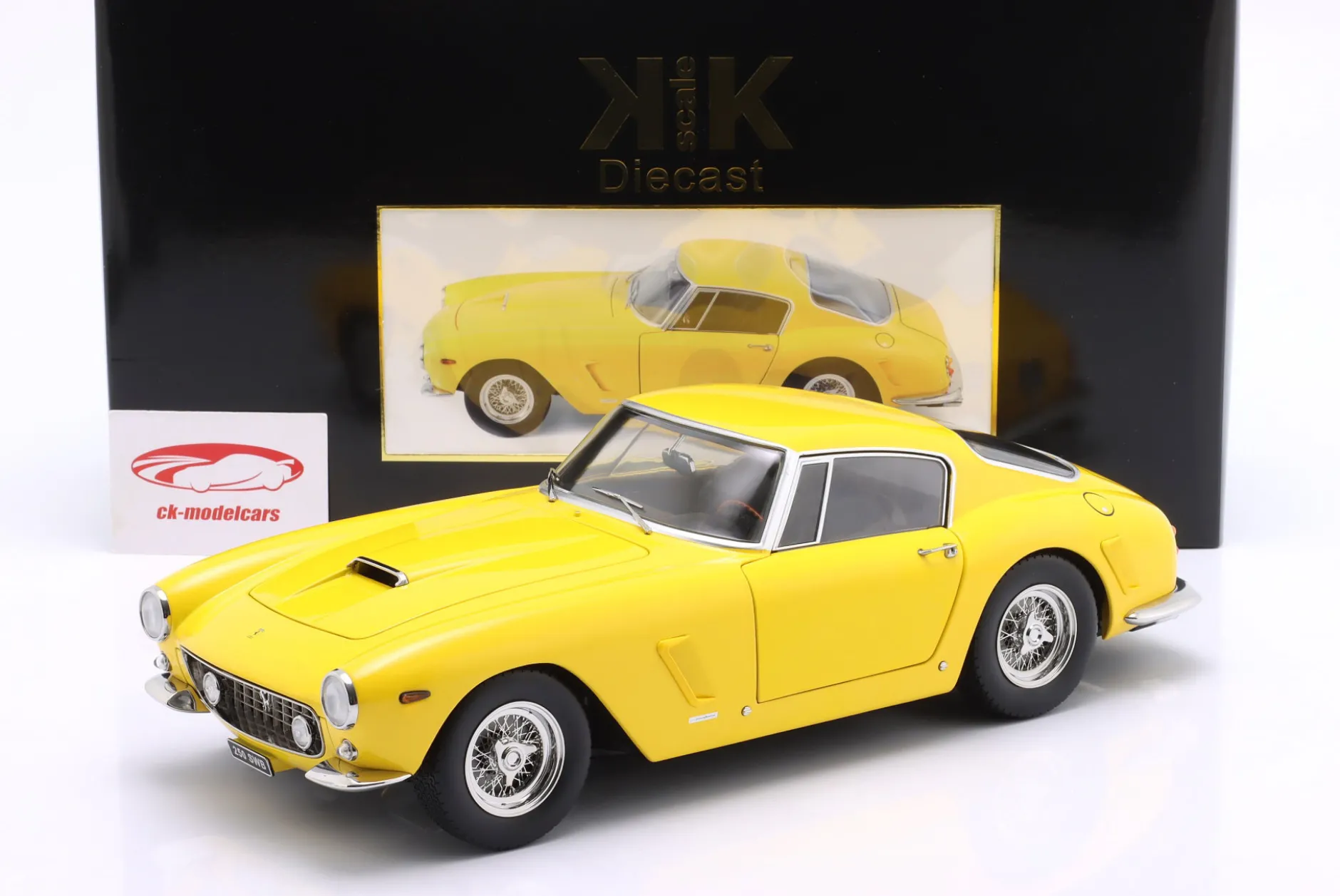 Ferrari 250 GT SWB Passo Corto Baujahr 1961 gelb 1:12 KK-Scale