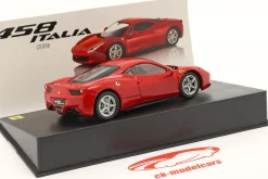 Ferrari 458 Italia Baujahr 2009 mit Vitrine rot 1:43 Altaya