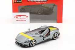Ferrari Monza SP1 Baujahr 2019 grau metallic / gelb 1:24 Bburago