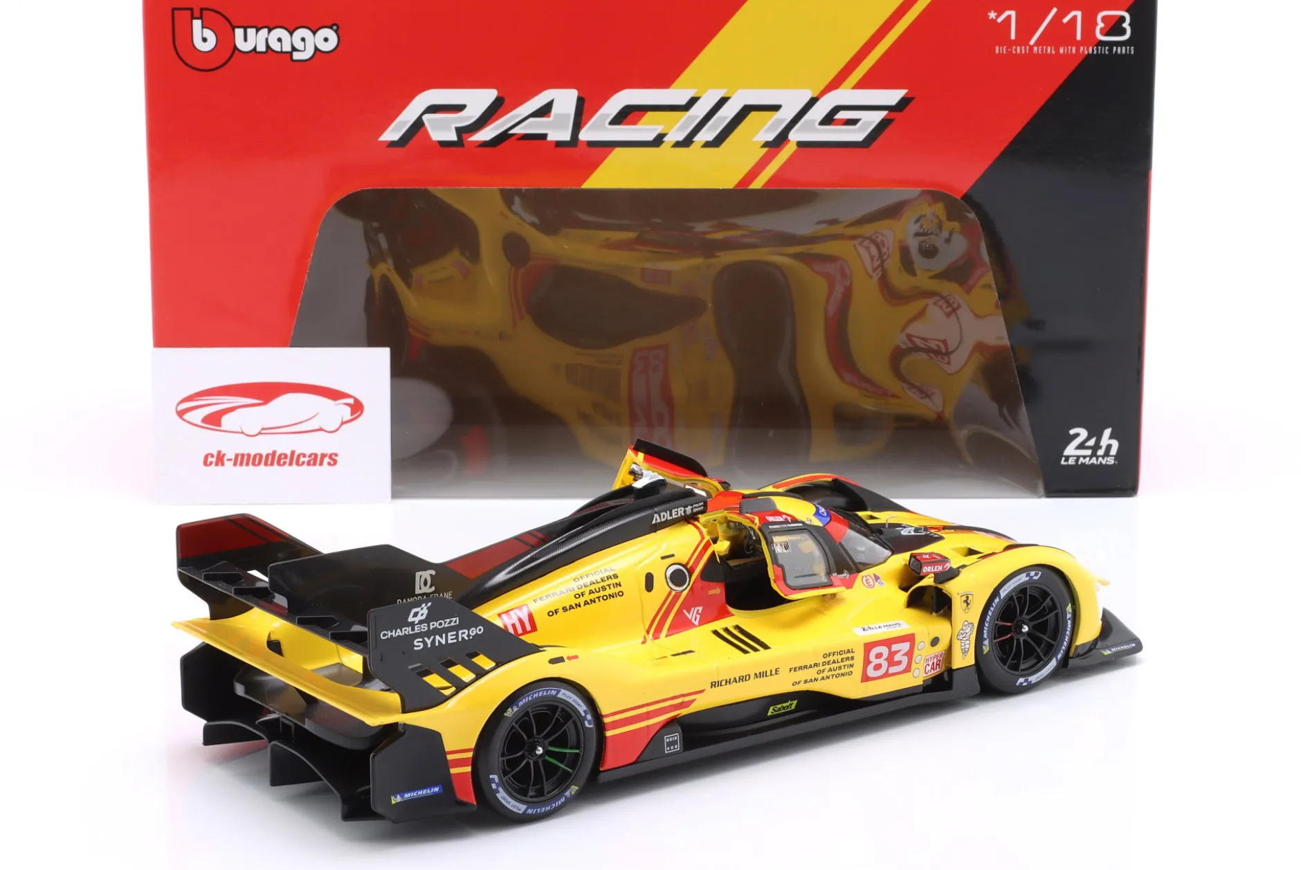 Ferrari 499P #83 24h LeMans 2024 Kubica, Shwartzman, Ye 1:18 Bburago