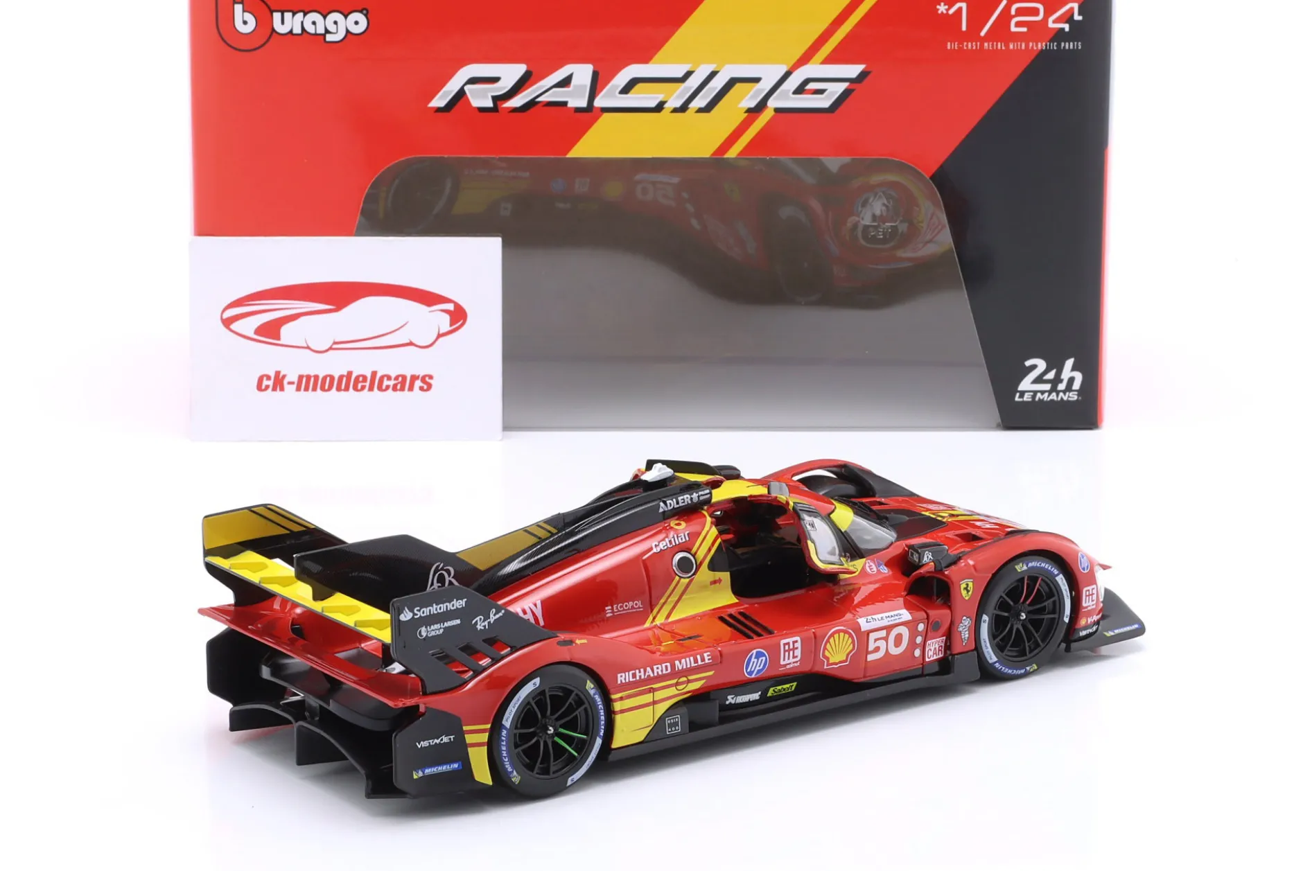 Ferrari 499P #50 Sieger 24h LeMans 2024 Fuoco, Molina, Nielsen 1:24 Bburago