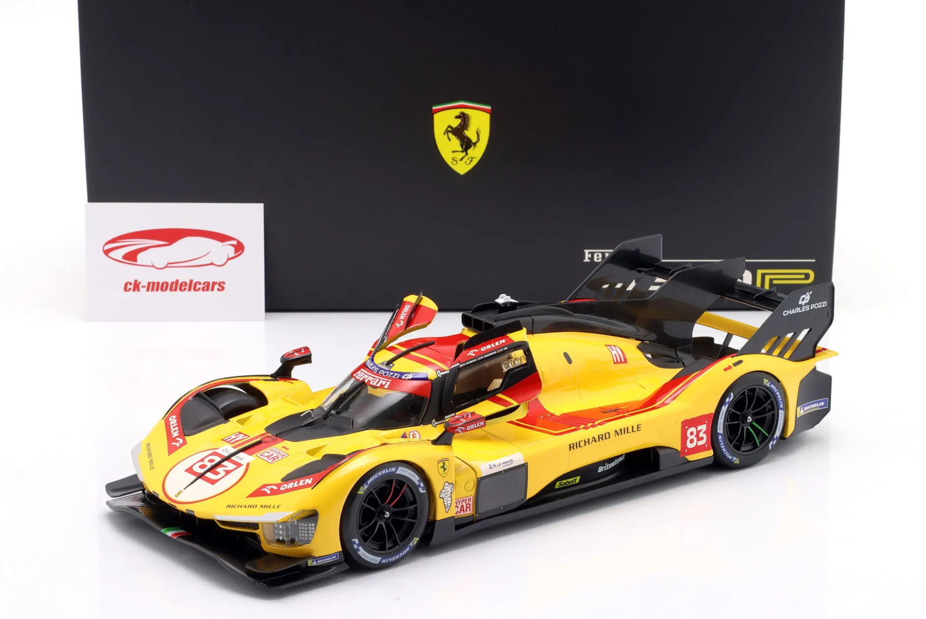 Ferrari 499P #83 Sieger 24h LeMans 2025 Kubica, Ye, Hanson 1:18 Bburago