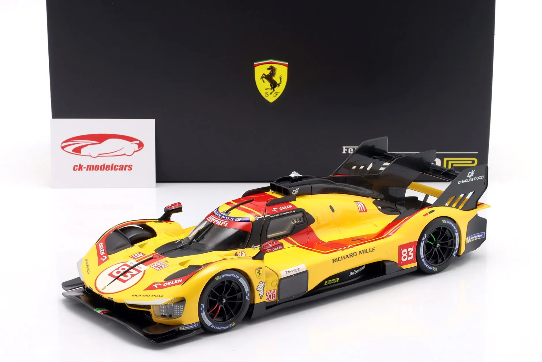 Ferrari 499P #83 Sieger 24h LeMans 2025 Kubica, Ye, Hanson 1:18 Bburago