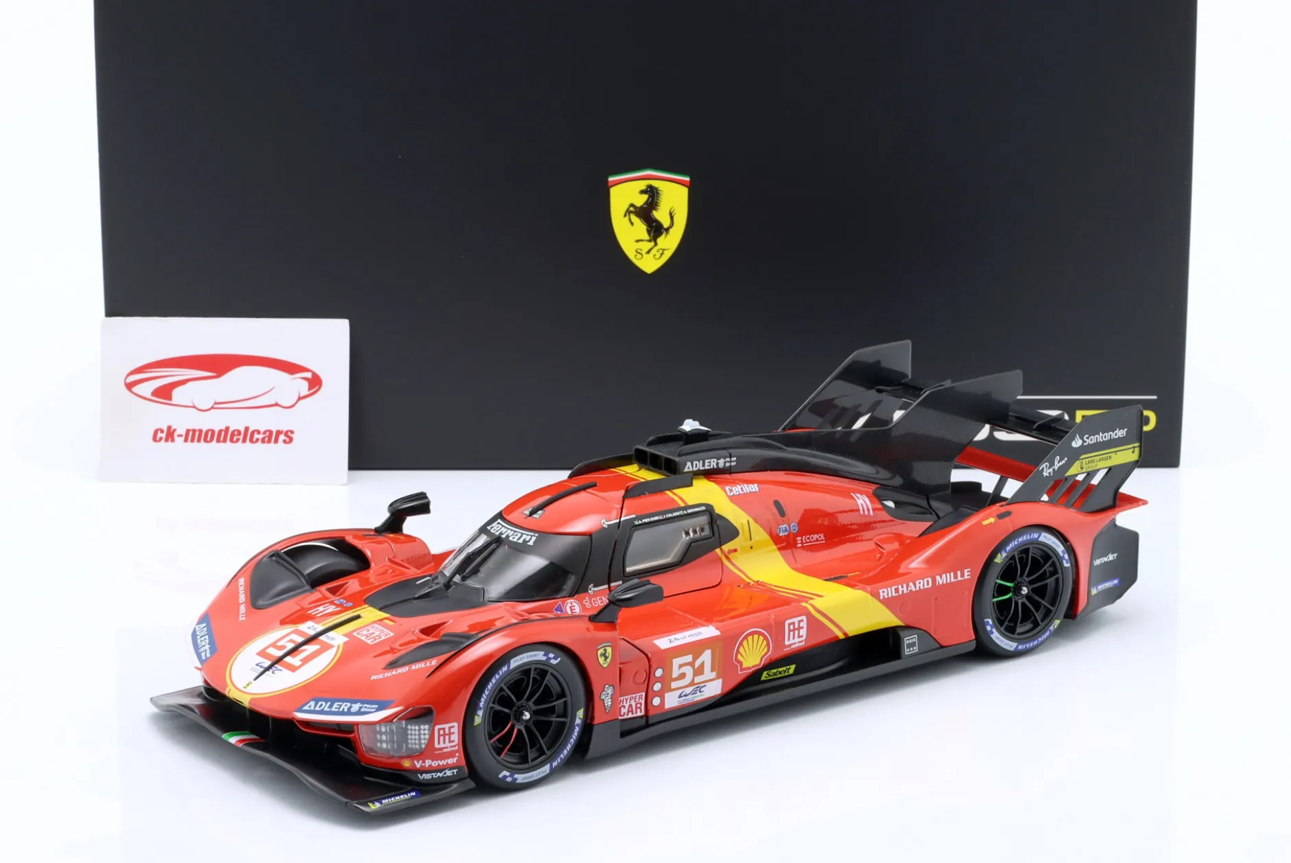 Ferrari 499P #51 Sieger 24h LeMans 2023 Pier Guidi, Calado, Giovinazzi 1:18 Bburago