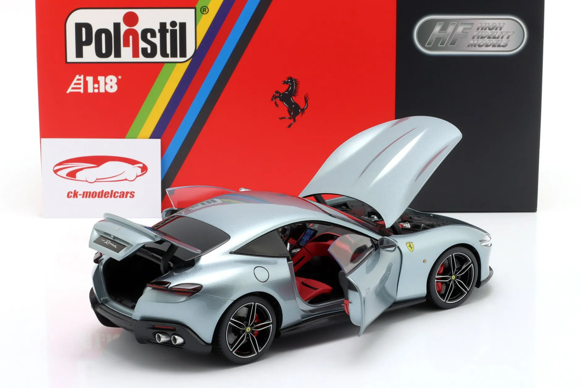 Ferrari Roma Baujahr 2019 titangrau metallic 1:18 Polistil