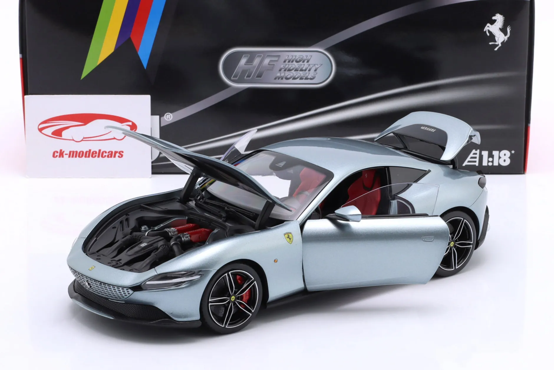 Ferrari Roma Baujahr 2019 titangrau metallic 1:18 Polistil