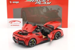 Ferrari SF90 Spider Baujahr 2021 rot 1:18 Bburago