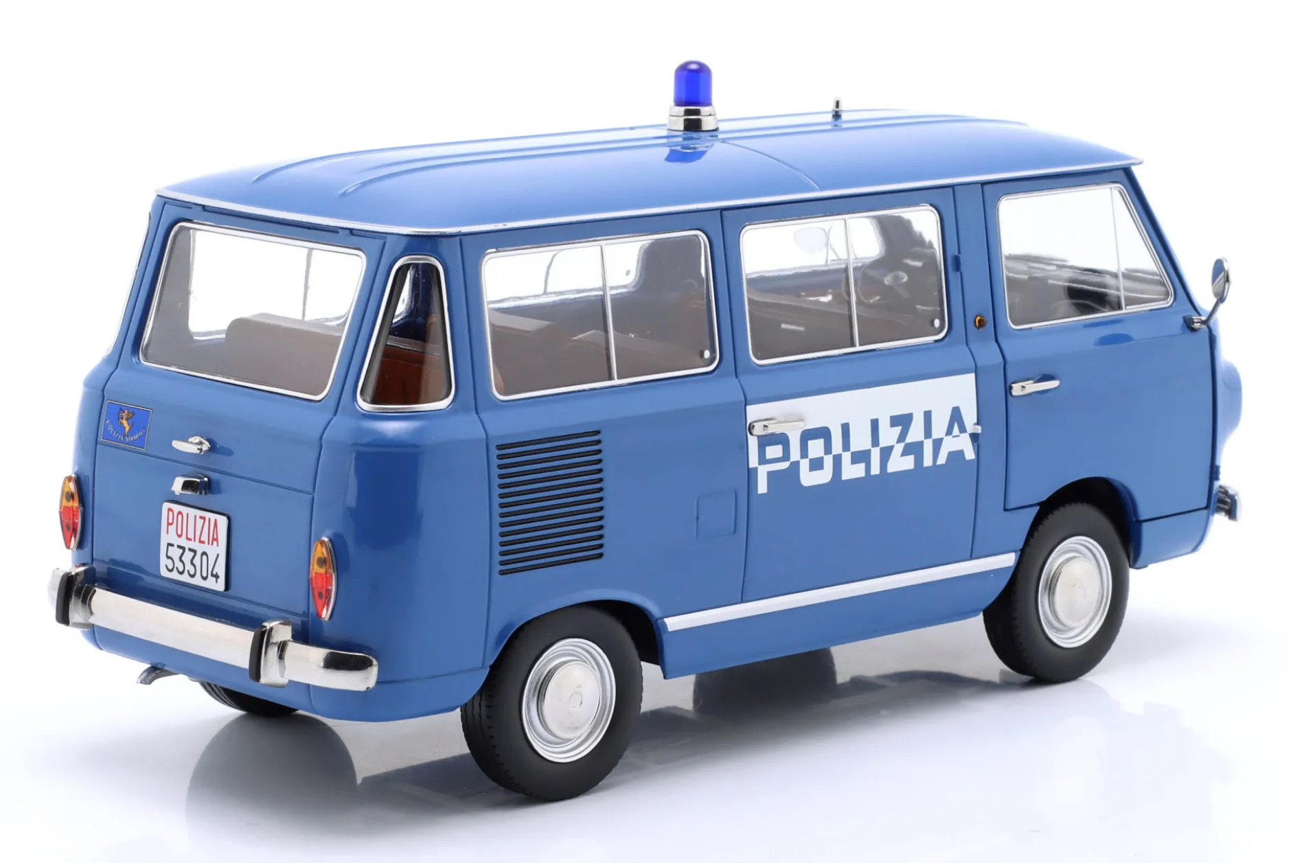 Fiat 850 Familiare Polizia Baujahr 1970 hellblau 1:18 Mitica