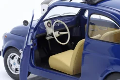 Fiat 500 F Custom mit abnehmbarem Dach Baujahr 1968 blau 1:12 KK-Scale